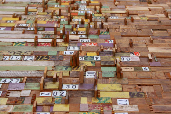 Visualizing Big Data with recycled cardboard, junk mail, gallery cards and more.